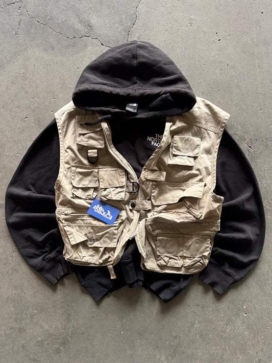 ✱ VINTAGE TNF BIG LOGO BACK PULLOVER COLOR WAY BLACK OG ✱
