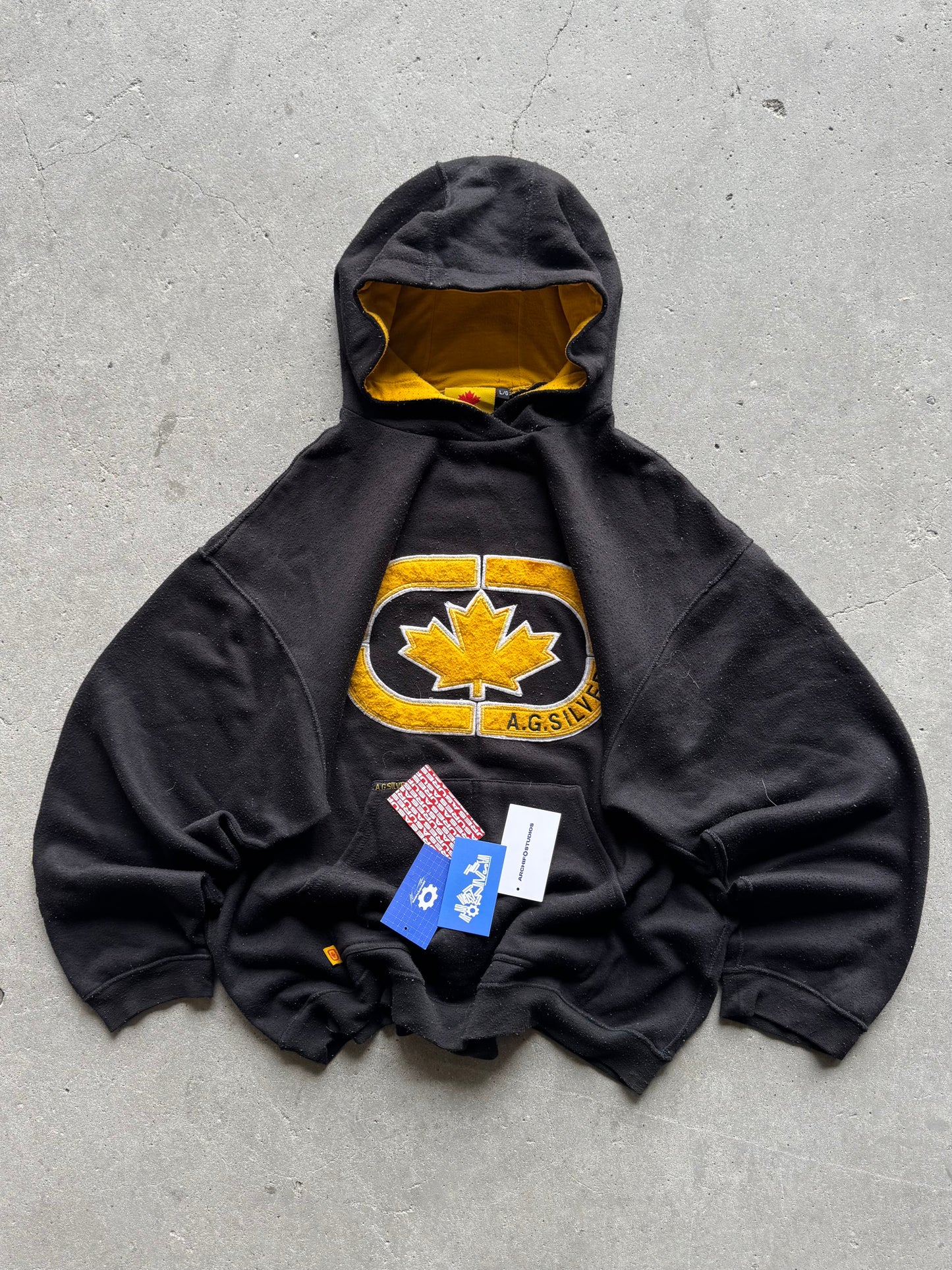 ✱ BOMBER HOODIE A.G.SILVER CANADÁ BLACK 2000’S OG ✱