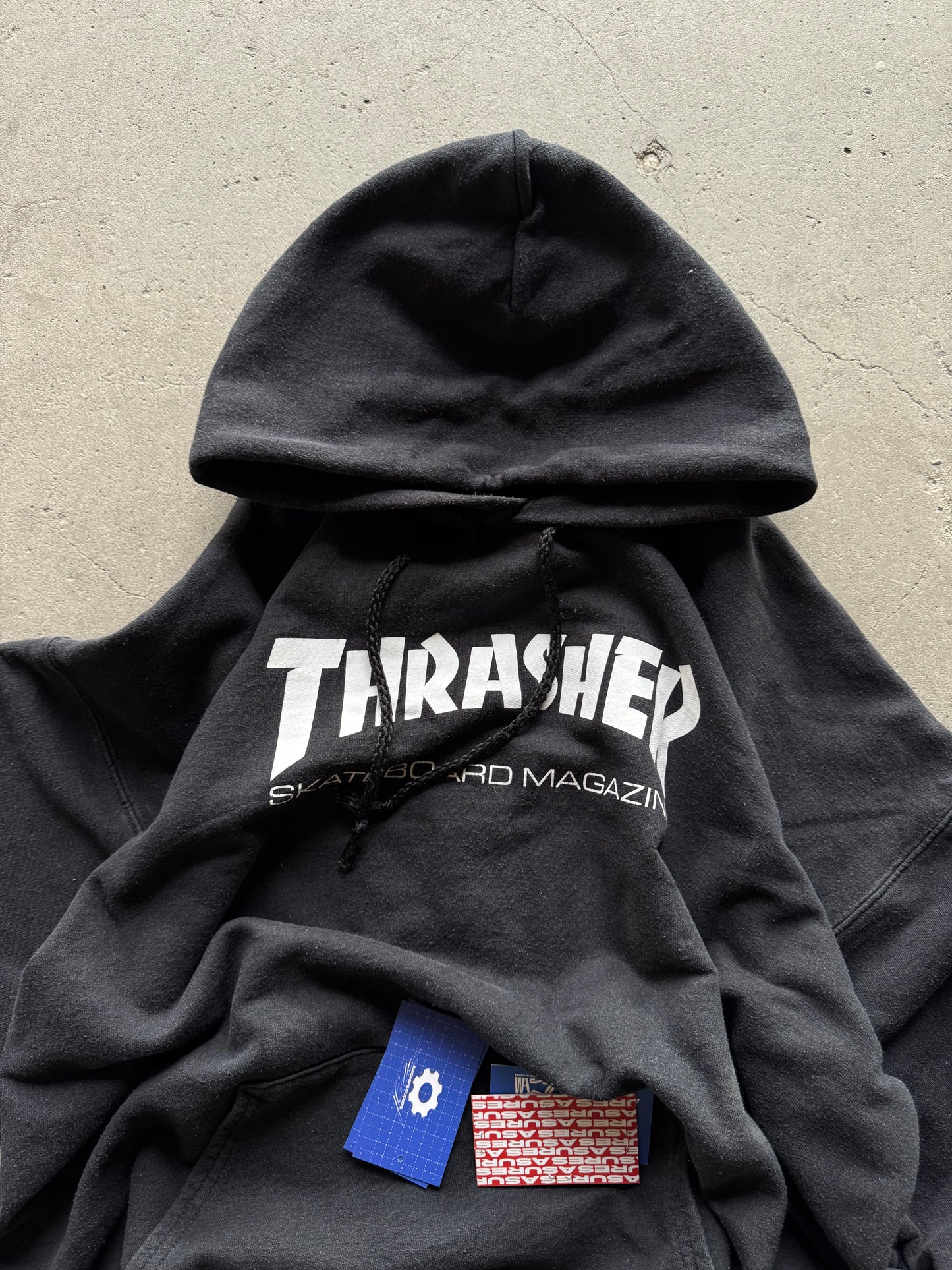 ✱ THRASHER MAGAZINE HOODIE SKATE FIT BLACK OUT OG ✱