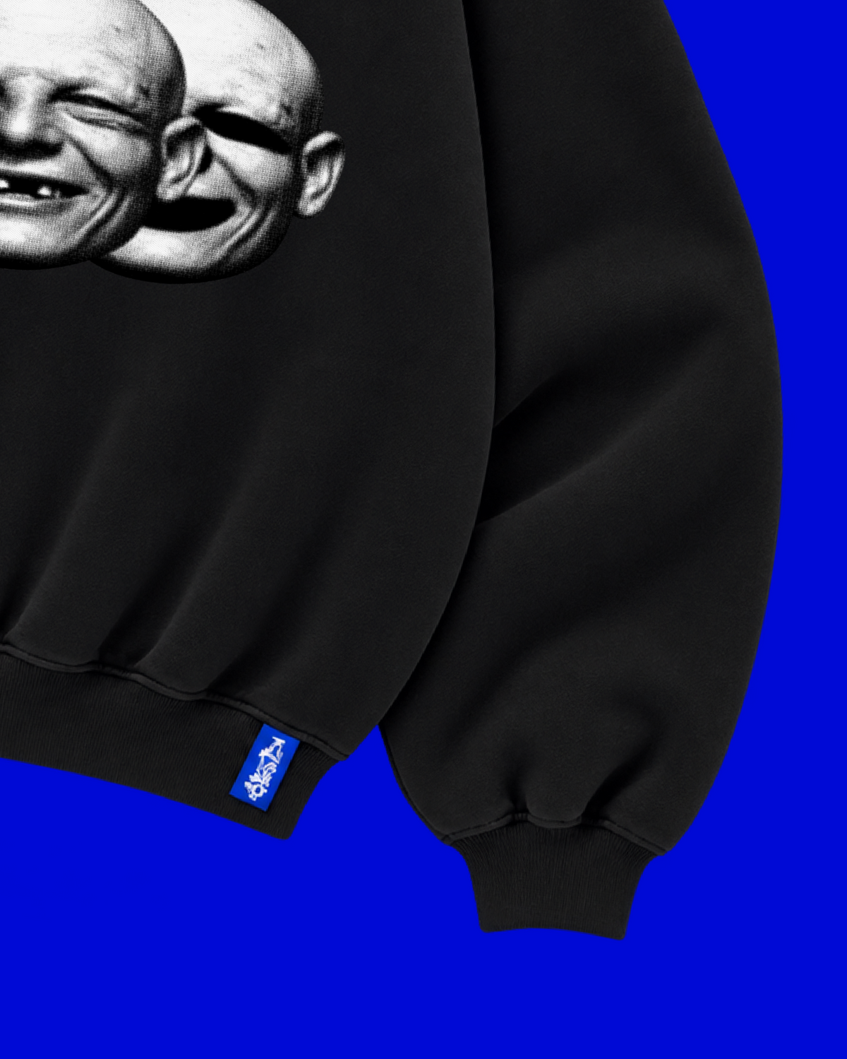 ✱ CREWNECK DOUBLE WIDTH SKULLS3 FACE BLACK OG ✱