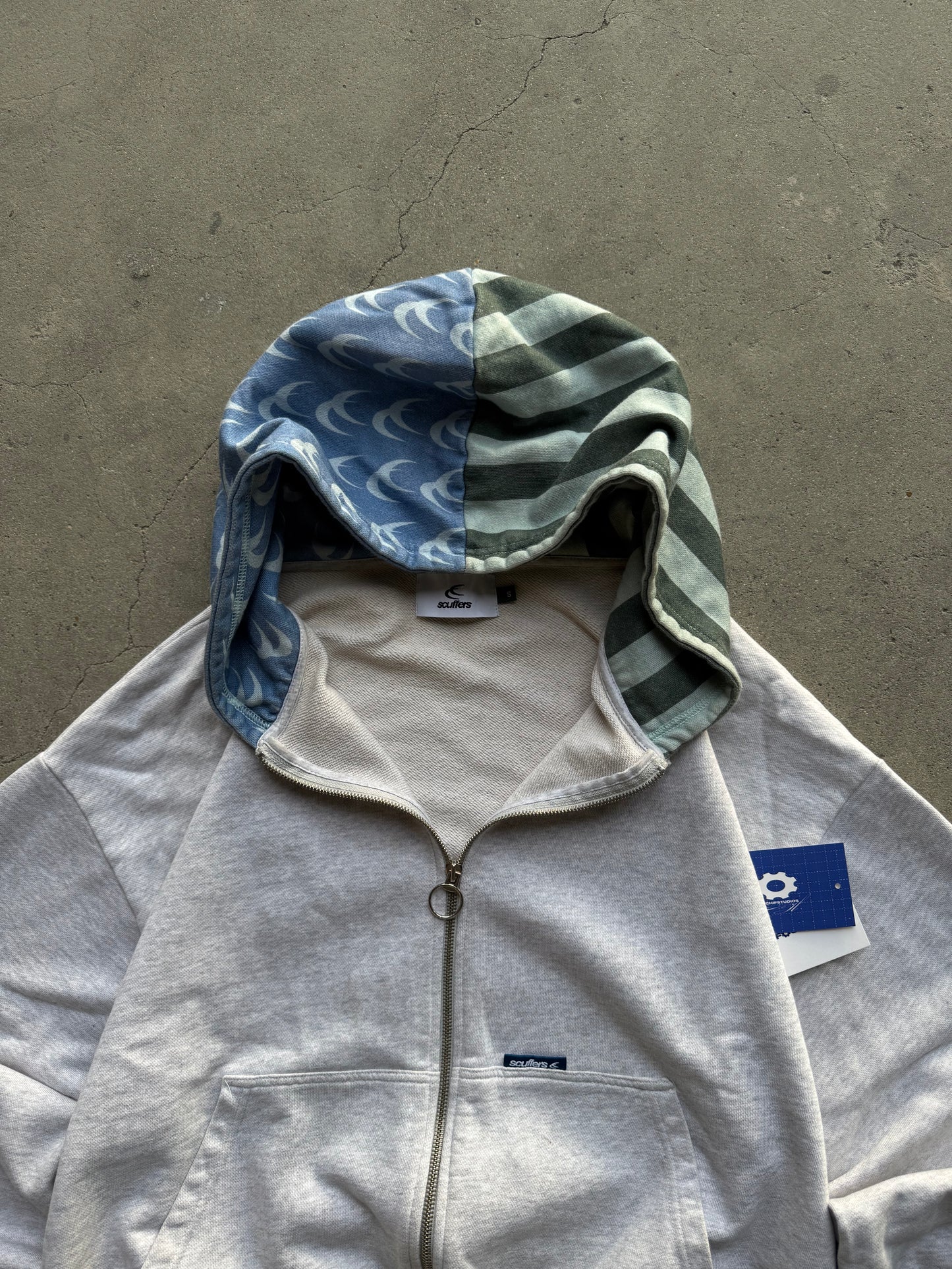 ✱ SCUFFERS NOWHERE GREY MALANGE ZIPPED HOODIE OG ✱