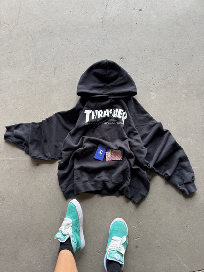 ✱ THRASHER MAGAZINE HOODIE SKATE FIT BLACK OUT OG ✱