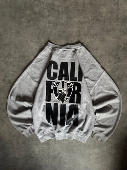 ✱ BUSO GILDAN CUSTOM RAIDERS BIG LOGO GRIS 90’S OG   ✱