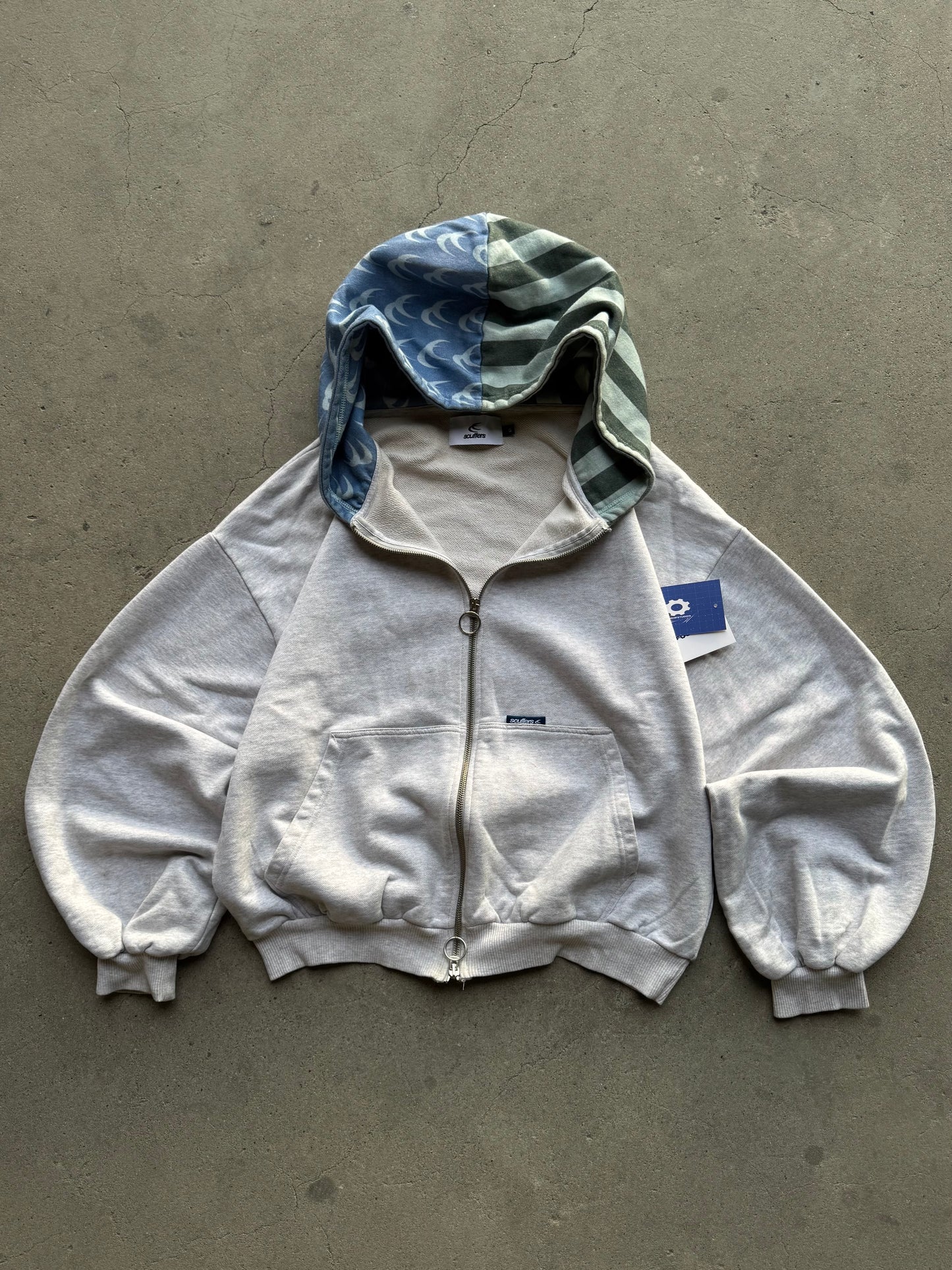 ✱ SCUFFERS NOWHERE GREY MALANGE ZIPPED HOODIE OG ✱