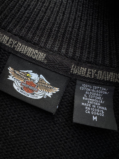 ✱ HARLEY DAVIDSON VINTAGE HALF ZIP-UP KNIT SUÉTER OG ✱