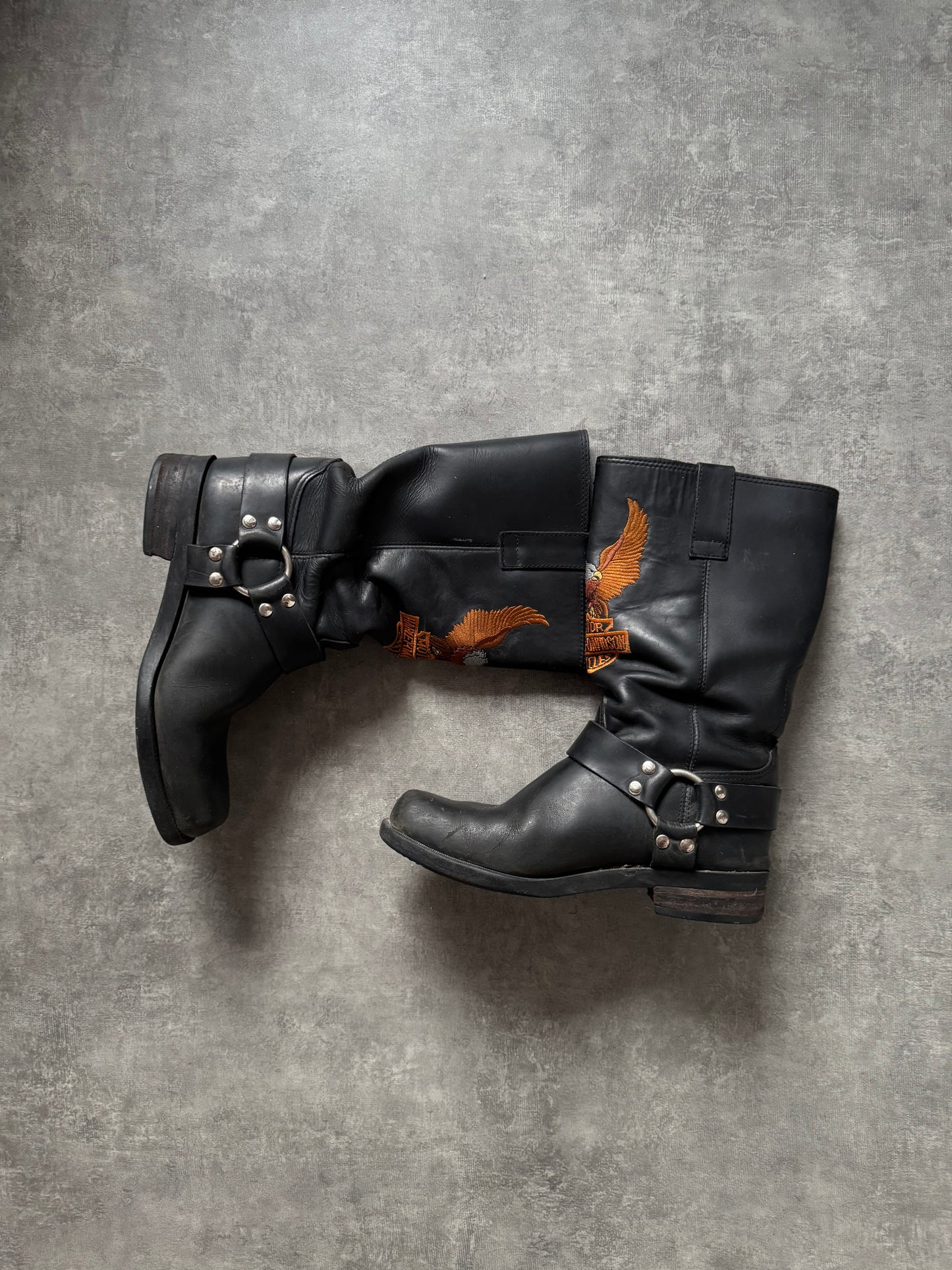 ✱ BOOTS HARLEY DAVIDSON RARE LEATHER TEXANAS OG ✱