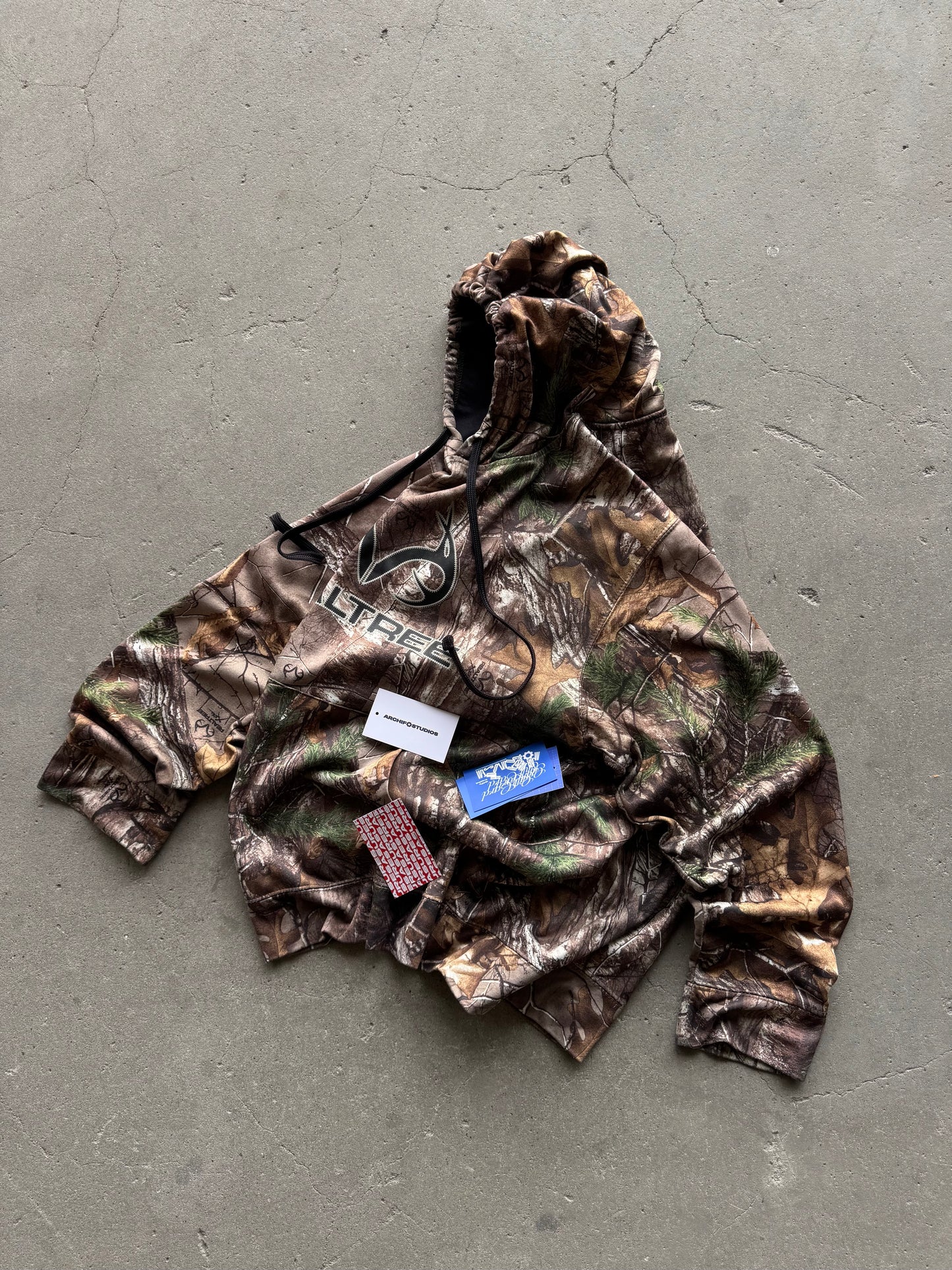 ✱ REALTREE USA PULLOVER HUNTING FLEECE HOODIE BOX LOGO VINTAGE OG ✱