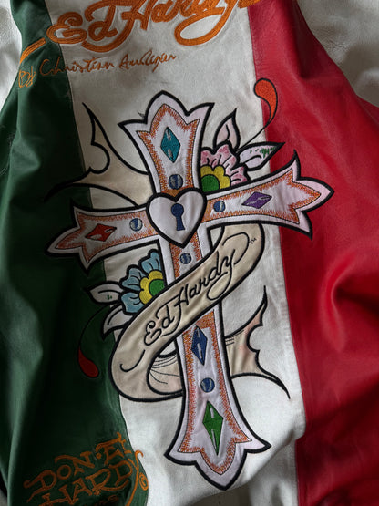 ✱ CHOMPA DON ED HARDY EDICIÓN  MX EN CUERO PESADO ✱