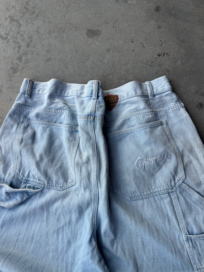 ✱ CARPINTERO BAGGY CAPITAL EN MEZCLILLA AZUL OG ✱