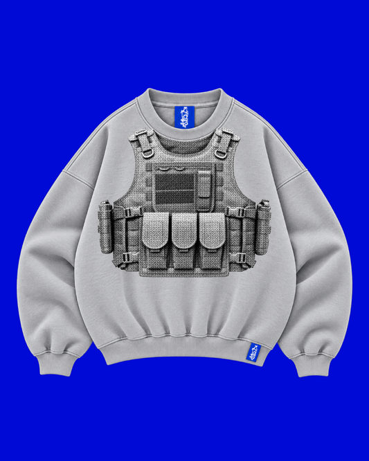 ✱ CREWNECK DOUBLE WIDTH 
GRIS TACTICAL BULLETPROOF VEST OG ✱