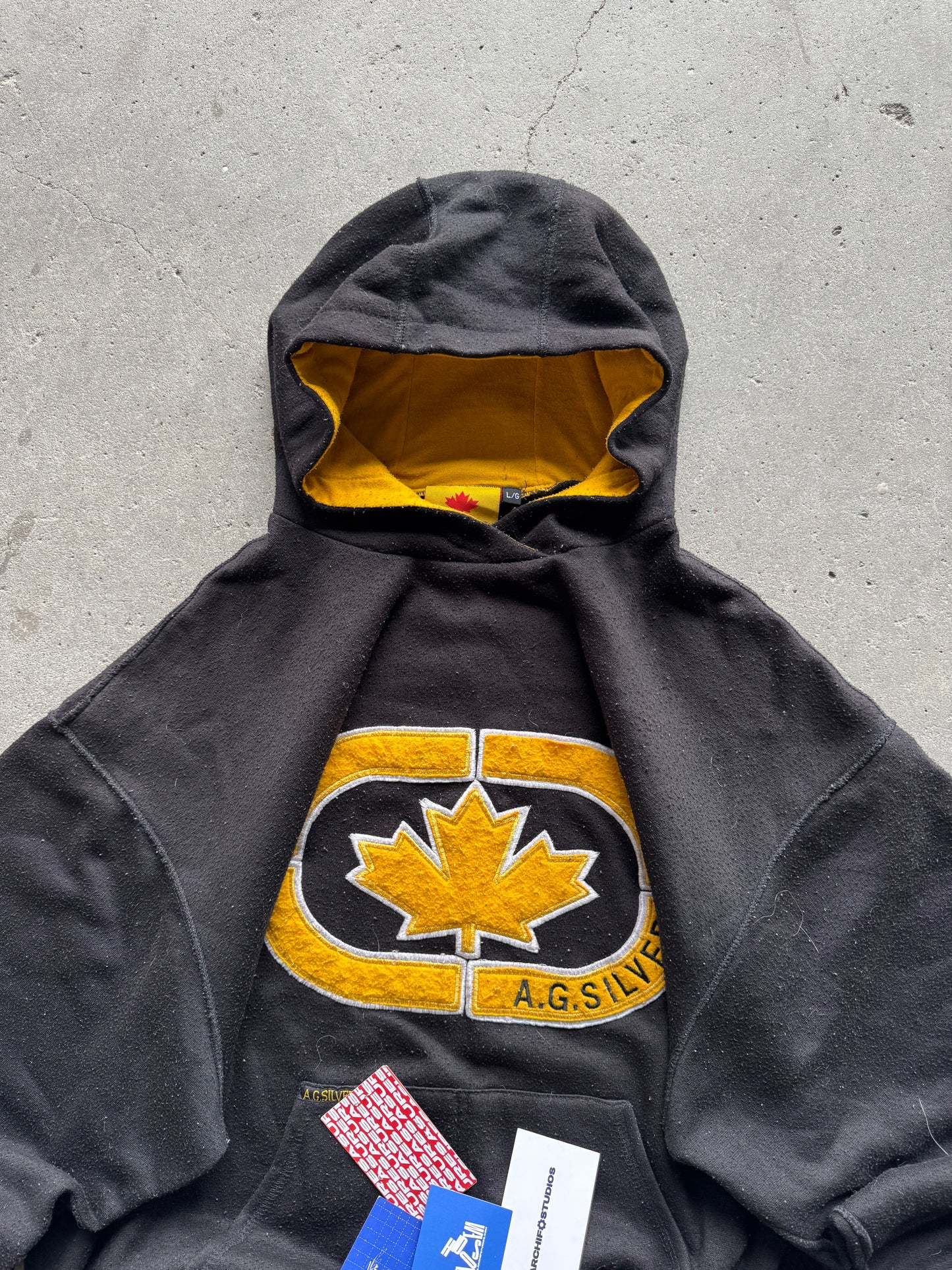 ✱ BOMBER HOODIE A.G.SILVER CANADÁ BLACK 2000’S OG ✱