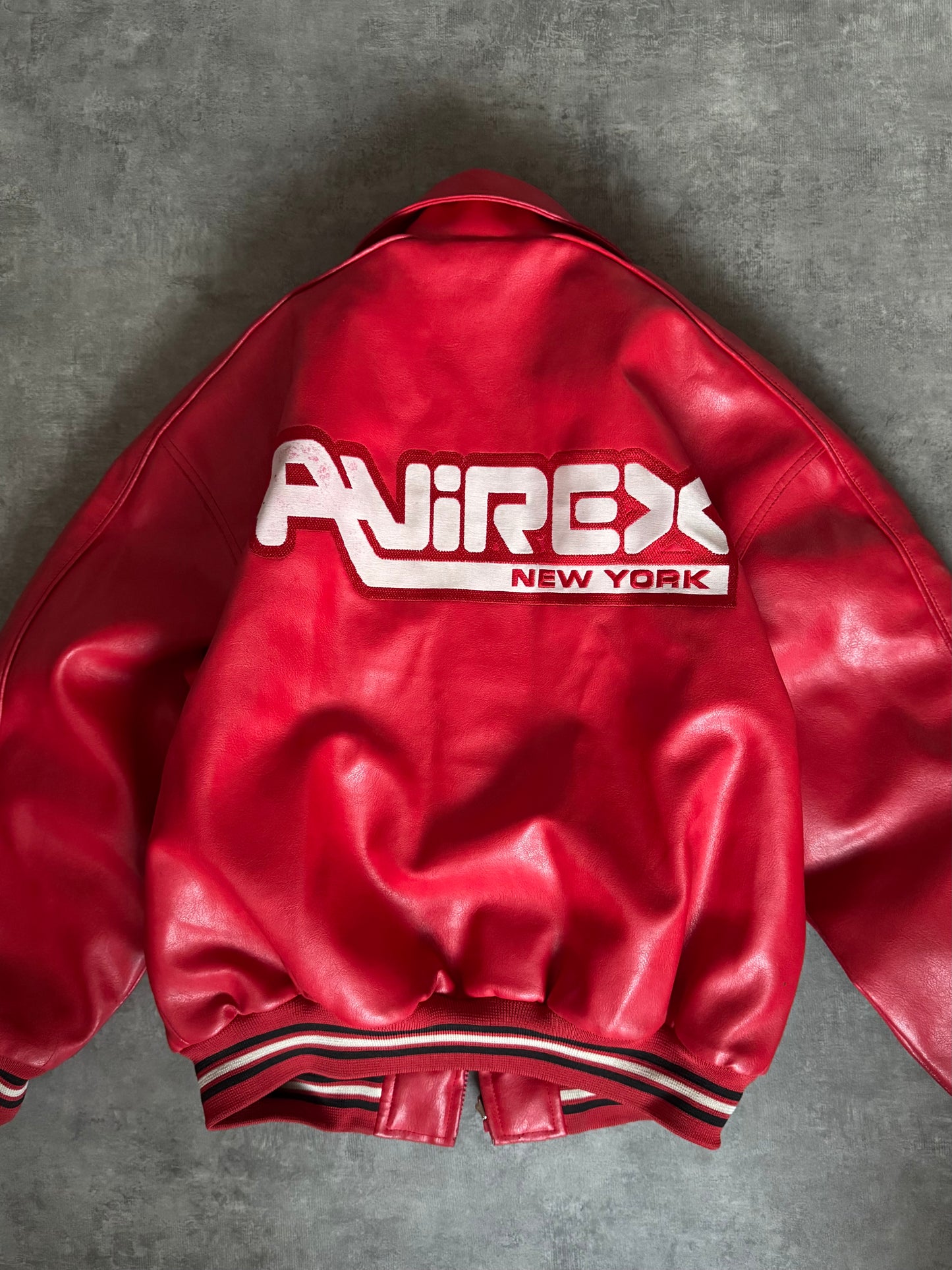 ✱ AVIREX NEW YORK BOMBER JACKET EN CUERO OG RED 2000’S EDICION 1&1 ✱