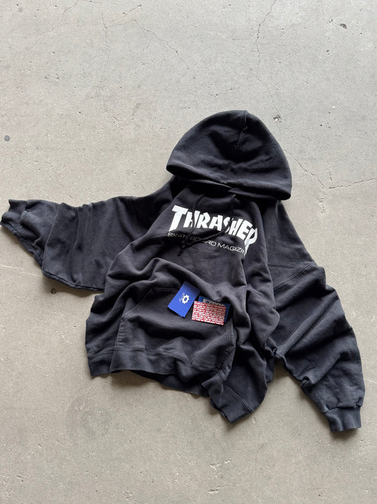✱ THRASHER MAGAZINE HOODIE SKATE FIT BLACK OUT OG ✱