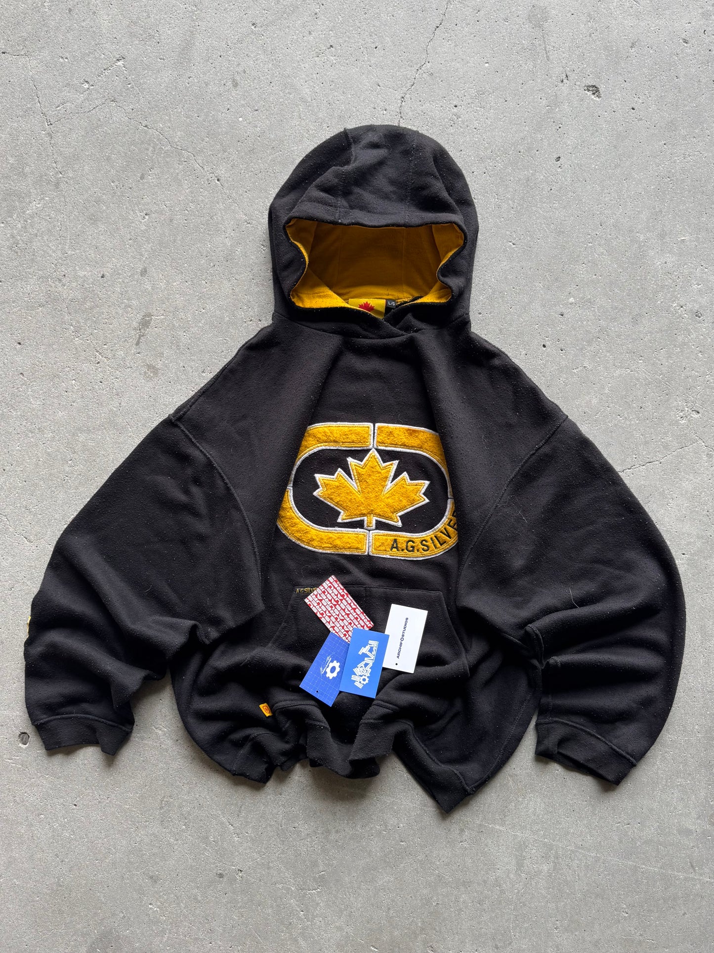 ✱ BOMBER HOODIE A.G.SILVER CANADÁ BLACK 2000’S OG ✱