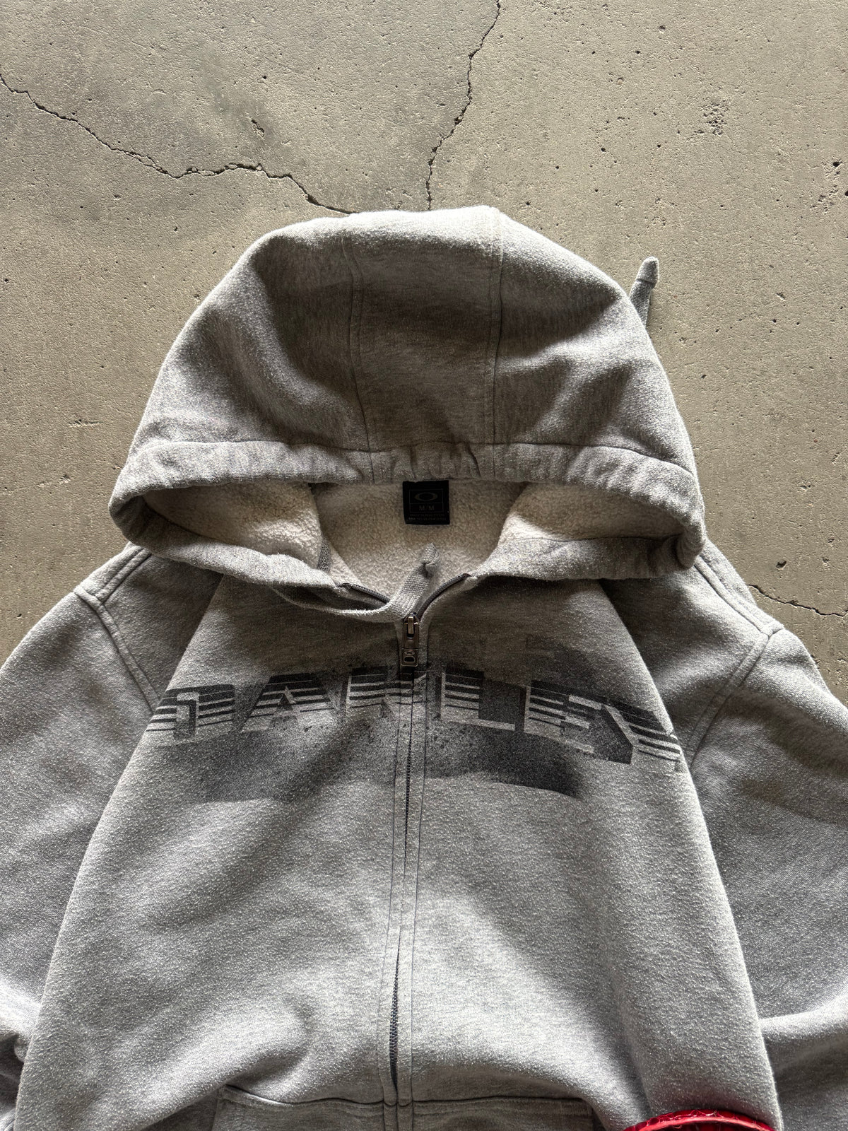 ✱ VINTAGE OAKLEY FULL ZIP HOODIE GRIS BOX LOGO OG ✱