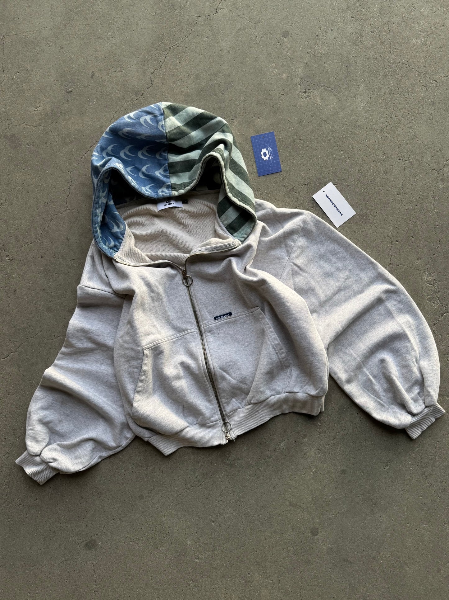 ✱ SCUFFERS NOWHERE GREY MALANGE ZIPPED HOODIE OG ✱
