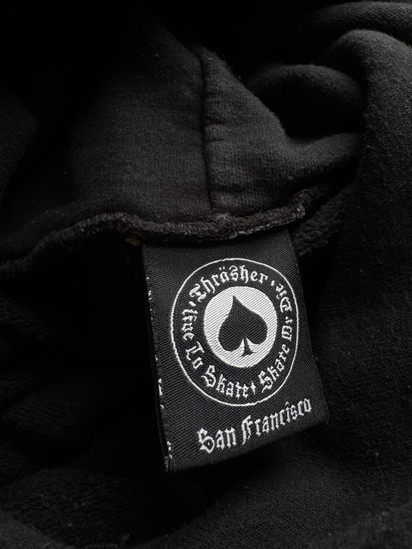 ✱ THRASHER MAGAZINE HOODIE SKATE FIT BLACK OUT OG ✱