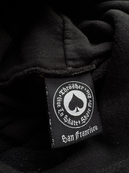 ✱ THRASHER MAGAZINE HOODIE SKATE FIT BLACK OUT OG ✱