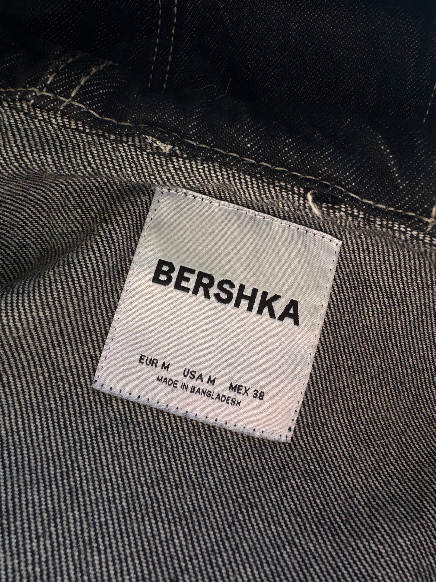 ✱ BERSHKA HOODED DENIM JACKET IN BLACK PESADA OG ✱