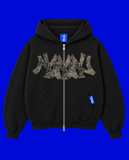 ✱ FULL ZIP HOODIE BOX LOGO  3NY PLAID CAMO OG ✱