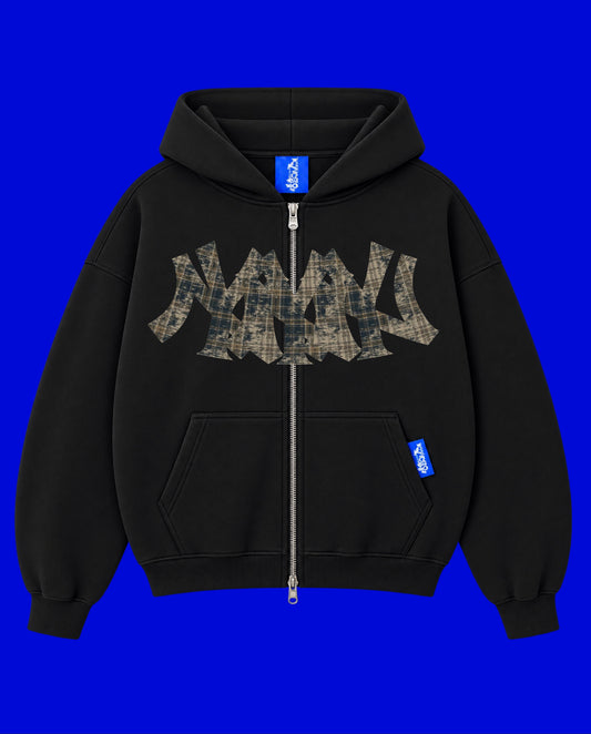 ✱ FULL ZIP HOODIE BOX LOGO  3NY PLAID CAMO OG ✱