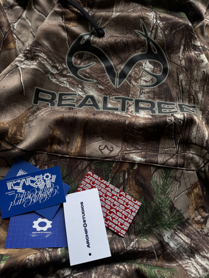 ✱ REALTREE USA PULLOVER HUNTING FLEECE HOODIE BOX LOGO VINTAGE OG ✱