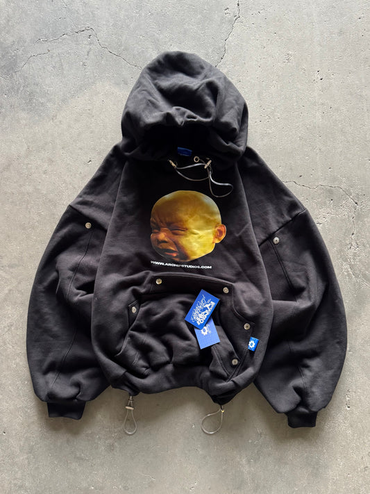 ✱ ARCHIFBB HOODIE 1&1 DOUBLE WIDTH BLACK OG ✱