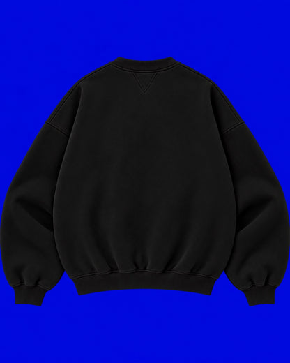 ✱ CREWNECK DOUBLE WIDTH SKULLS3 FACE BLACK OG ✱
