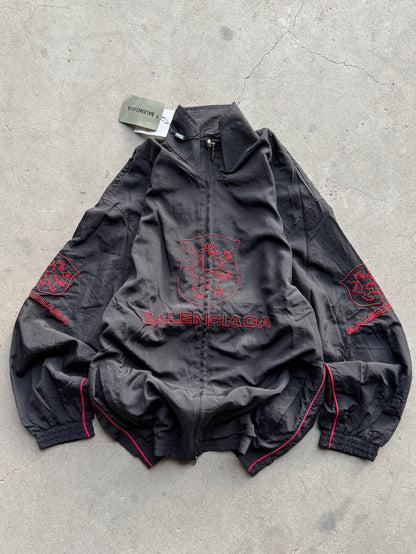 ✱ TRUCKER BALENCIAGA LION CLUB BOMBER JACKET RED AND BLACK ✱