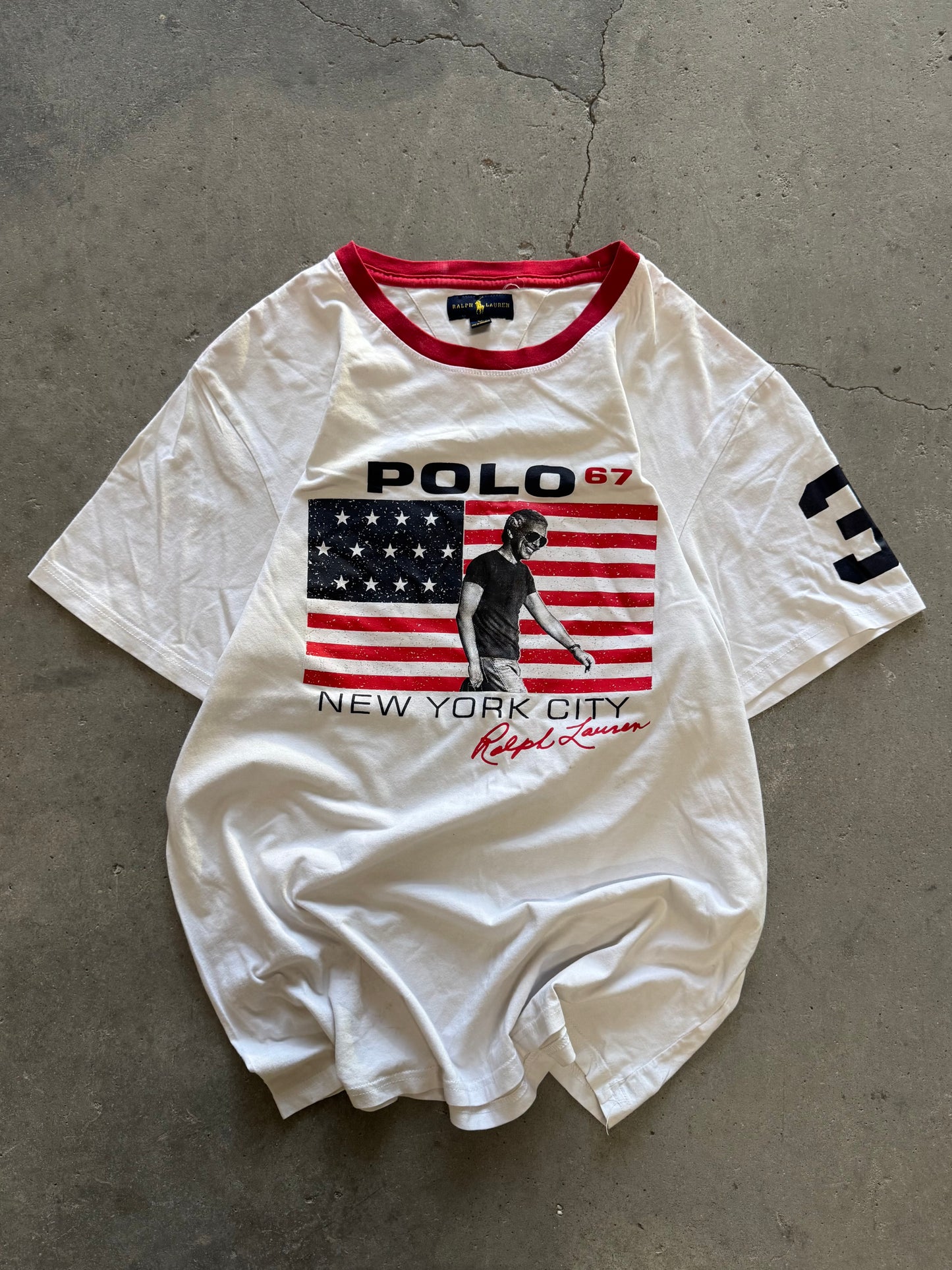 ✱ T-SHIRT POLO RALPH LAUREN BOX LOGO U.S NEW YORK CITY OG ✱