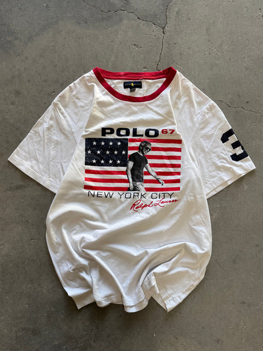 ✱ T-SHIRT POLO RALPH LAUREN BOX LOGO U.S NEW YORK CITY OG ✱