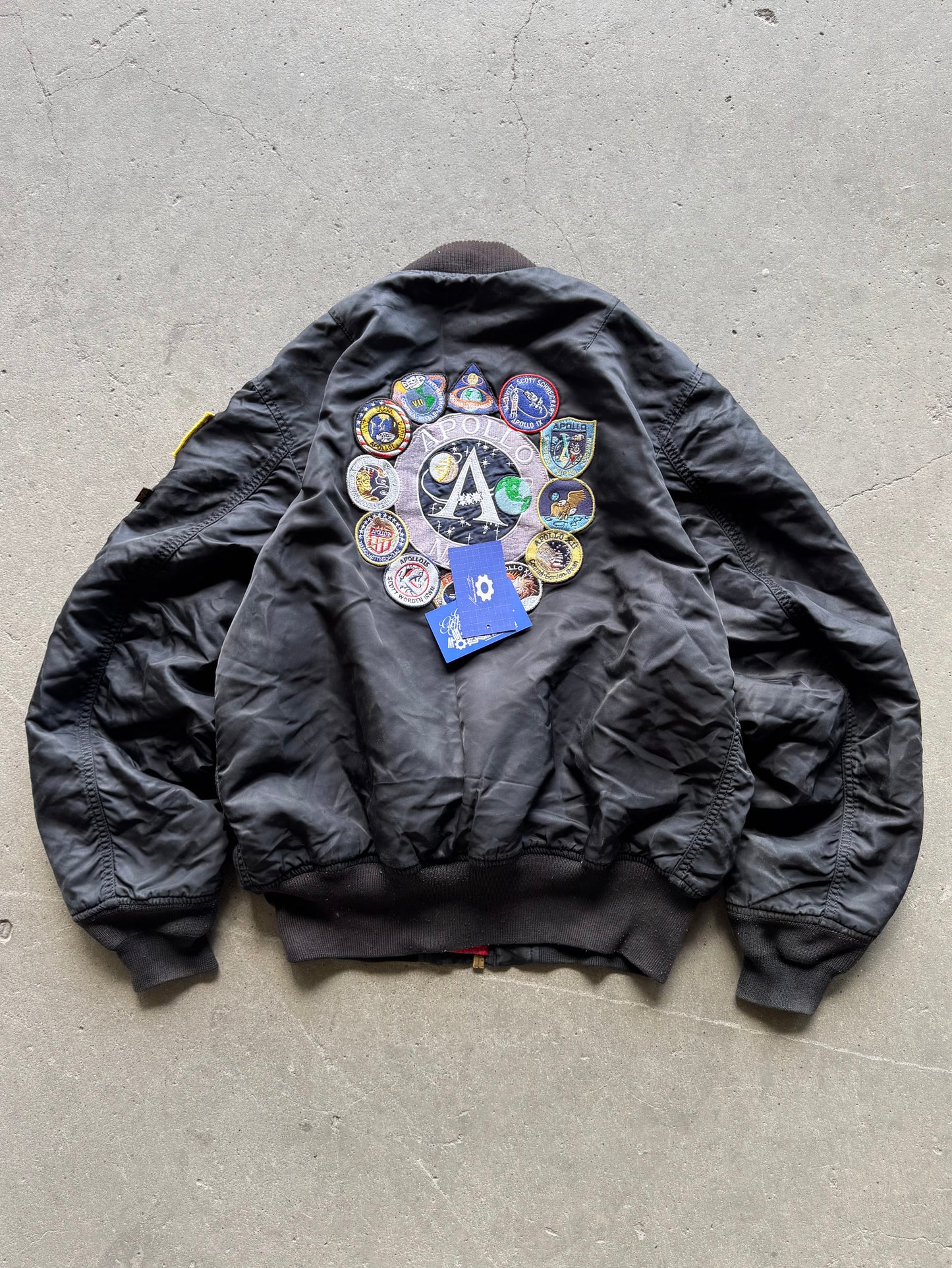✱ ALPHA BOMBER JACKET APOLO ONCE DE LA NASA BLACK OUT OG ✱