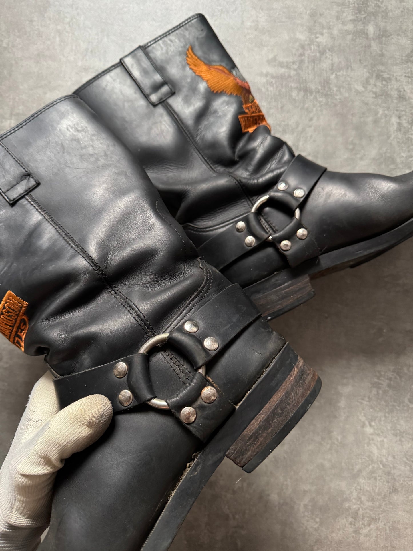✱ BOOTS HARLEY DAVIDSON RARE LEATHER TEXANAS OG ✱