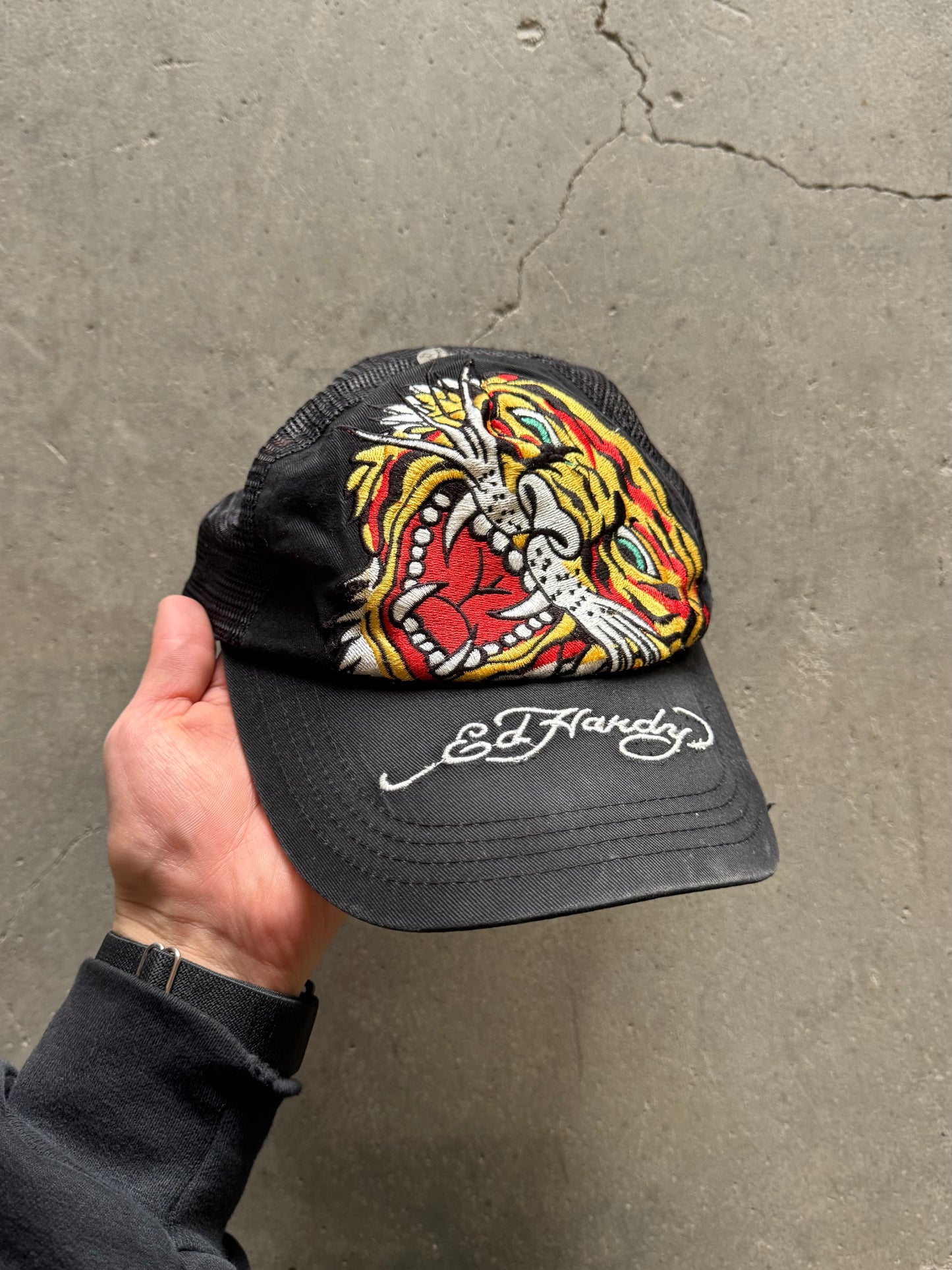 ✱ ED HARDY HAT HARDY BOX LOGO TIGER 2000’S OG ✱