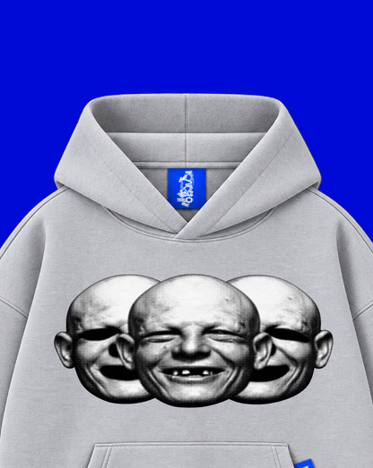 ✱ DOUBLE HOODIE WIDTH 
SKULLS3 FACE GRIS OG ✱