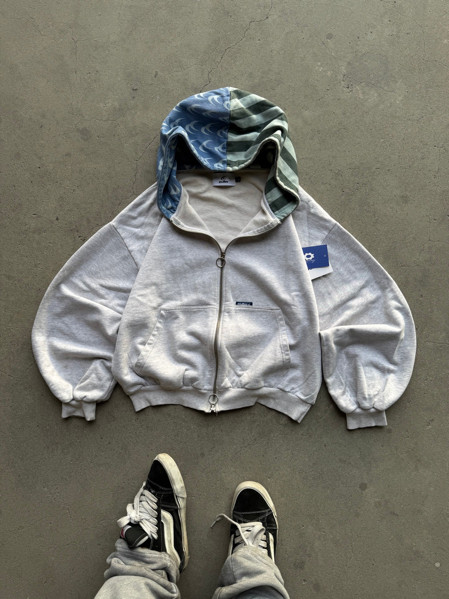 ✱ SCUFFERS NOWHERE GREY MALANGE ZIPPED HOODIE OG ✱