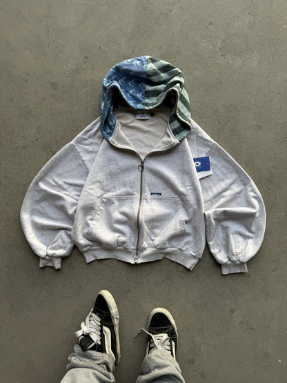 ✱ SCUFFERS NOWHERE GREY MALANGE ZIPPED HOODIE OG ✱