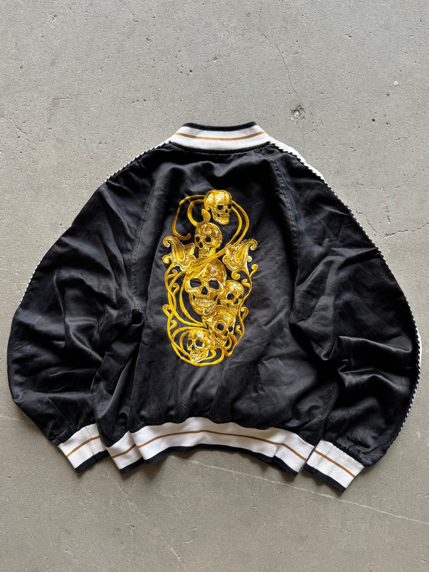 ✱ ALEXANDER MCQUEEN SILK SKULL 17SS EMBROIDERED BOMBER JACKET OG ✱