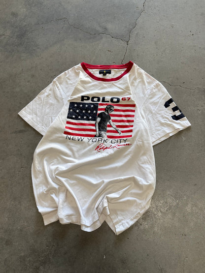 ✱ T-SHIRT POLO RALPH LAUREN BOX LOGO U.S NEW YORK CITY OG ✱