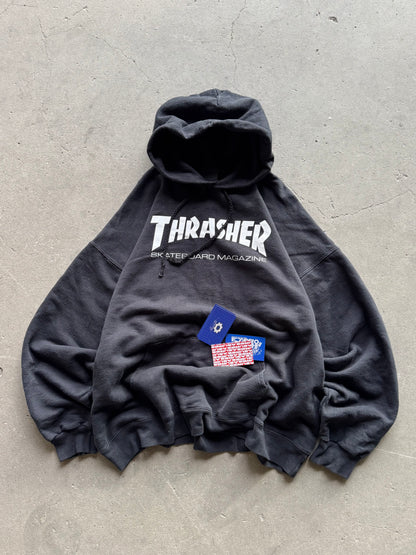 ✱ THRASHER MAGAZINE HOODIE SKATE FIT BLACK OUT OG ✱