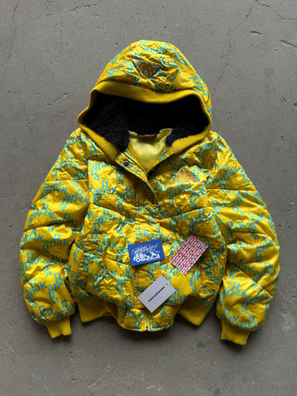 ✱ KAPPA VINTAGE YELLOW PUFFER JACKET BOX LOGO 2000’S OG ✱