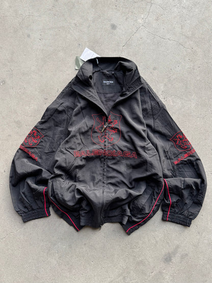 ✱ TRUCKER BALENCIAGA LION CLUB BOMBER JACKET RED AND BLACK ✱