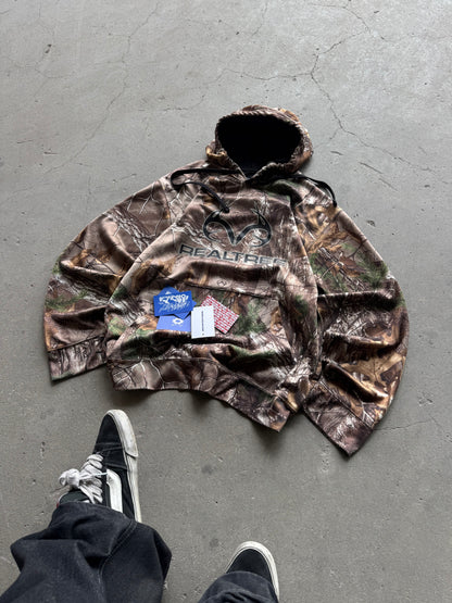 ✱ REALTREE USA PULLOVER HUNTING FLEECE HOODIE BOX LOGO VINTAGE OG ✱