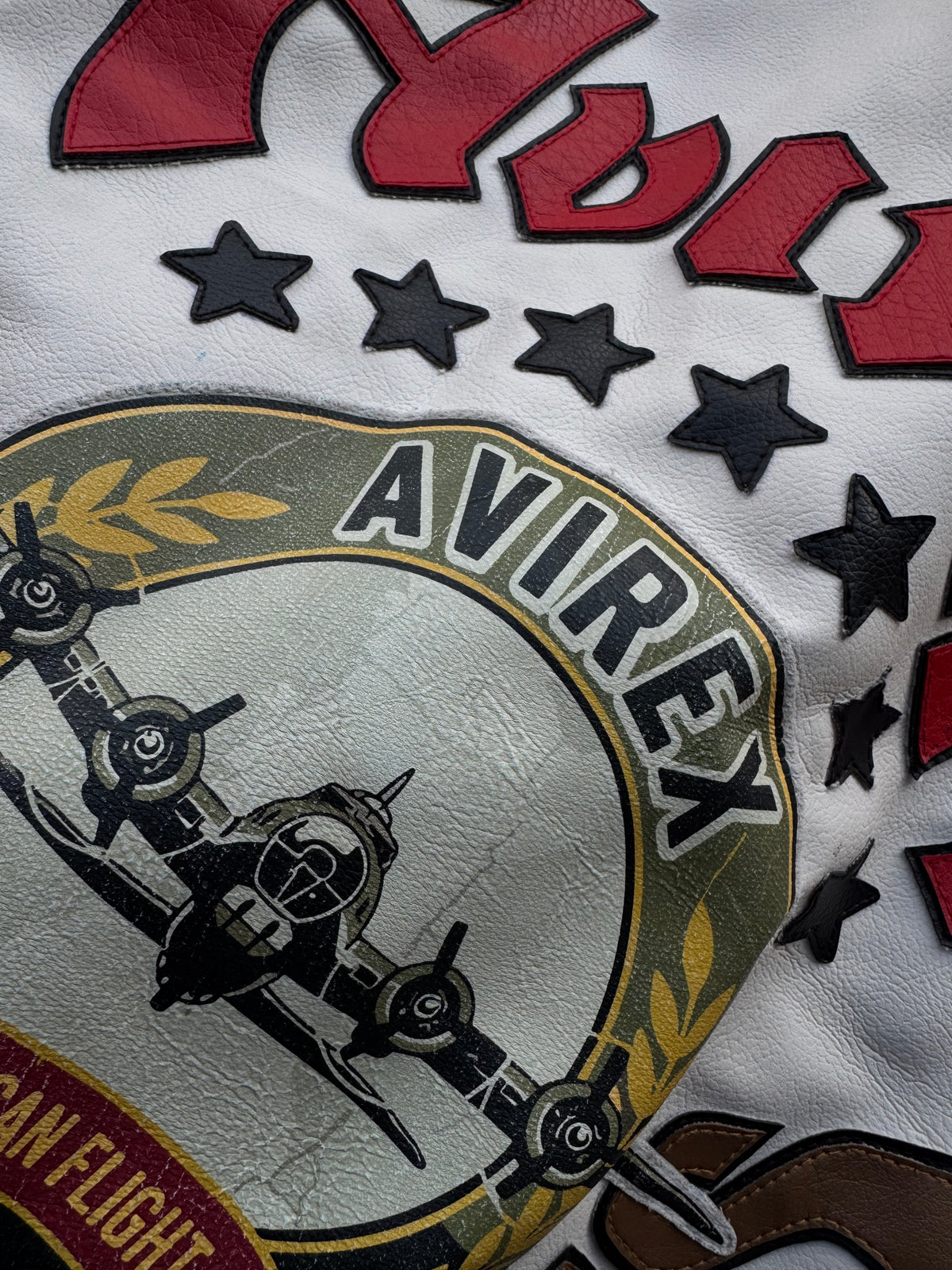 ✱ AVIREX U.S BOMBER JACKET ÁREA EN CUERO OG WHITE 1945 EDICION 1&1 ✱