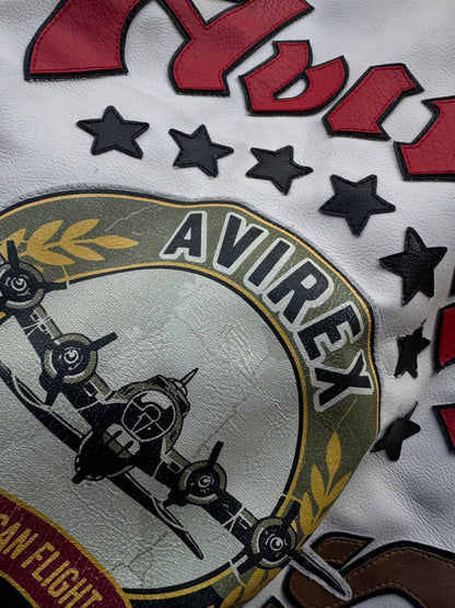 ✱ AVIREX U.S BOMBER JACKET ÁREA EN CUERO OG WHITE 1945 EDICION 1&1 ✱