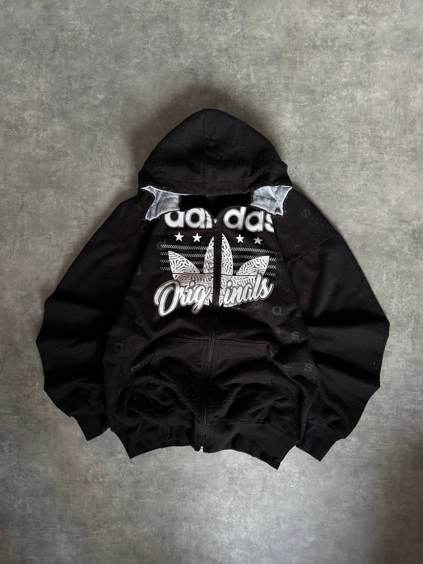 ✱ HOODIE ADDIAS ZIP BLACK STYLE 2000’S BOX LOGO ✱