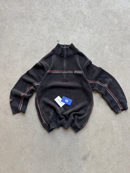 ✱ HARLEY DAVIDSON VINTAGE HALF ZIP-UP KNIT SUÉTER OG ✱
