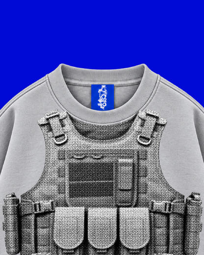 ✱ CREWNECK DOUBLE WIDTH 
GRIS TACTICAL BULLETPROOF VEST OG ✱