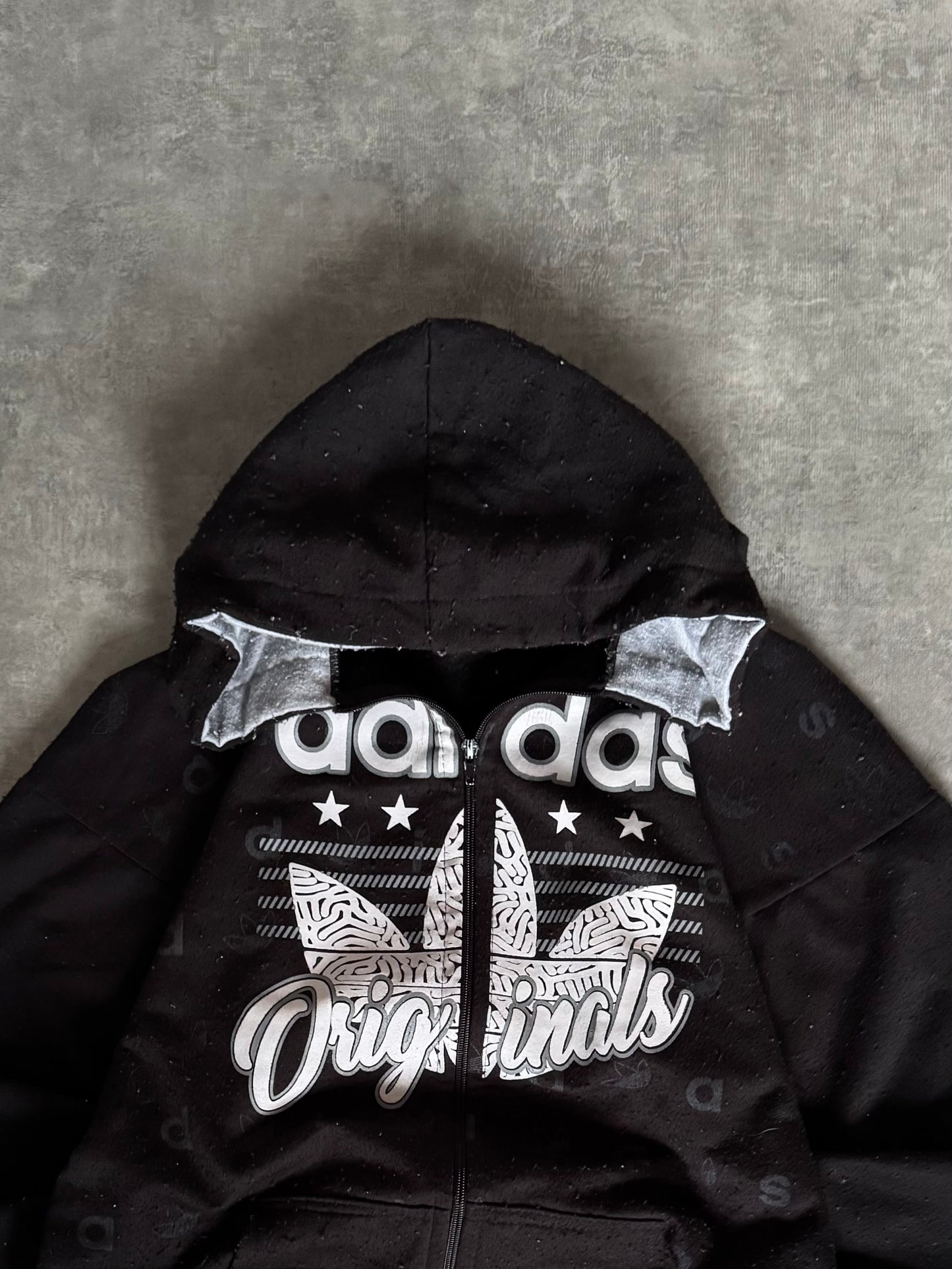 ✱ HOODIE ADDIAS ZIP BLACK STYLE 2000’S BOX LOGO ✱