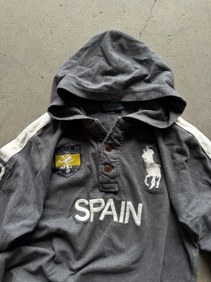✱ LONG SLEVEE POLO RALPH LAUREN BIG PONY SPAIN COLOR GREY OG ✱